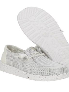 Hey Dude Wally Mesh Slip-Ons in Light Gray and Cream